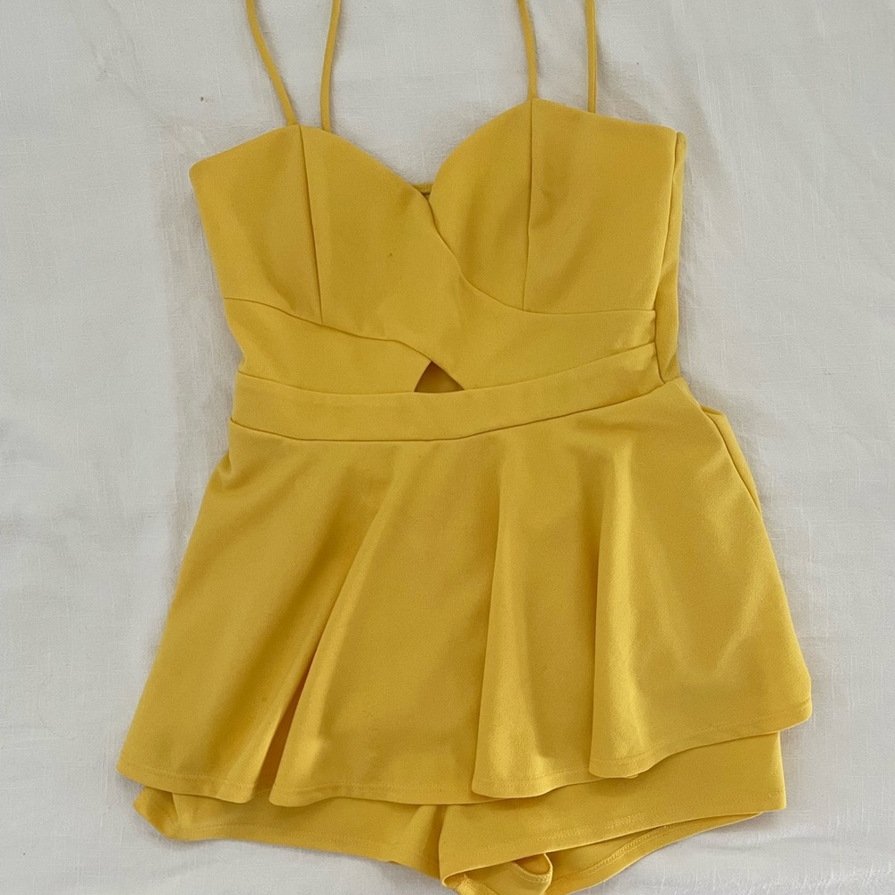 Yellow romper dress